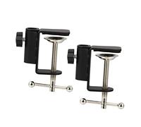 PartyKindom 2 PCS Adjustable Metal Microphone Holder Clamp for Suspension Boom Stand Heavy Duty Desk Mount Base with Stable Firm Grip Suitable for Desktop Mic Arm and Stand