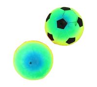 PartyKindom 2 Pcs Colorful Soccer Balls Inflatable Soft PVC Football for Indoor Outdoor Play Lightweight Rainbow Design for Visual Stimulation and Sports Learning