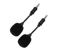 PartyKindom 2 PCS Noise Canceling In Line Microphones with Threaded Connector Omnidirectional Mics for Live Singing and Recording Plug and Play Compatible with Phone and Computer Portable