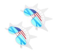 PartyKindom 2 Pcs Patriotic American Flag Glasses Independence Day Accessories Fun Carnival Eyewear for July Parties for Family Gatherings Photo Booth Props