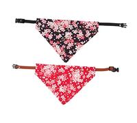 PartyKindom 2 Pcs Pet Triangle Scarf Bandana for Dogs and Cats Lightweight Dog Collar Bib Stylish Printed Puppy Neckerchief for Comfortable Walks and Party Accessories Random Color