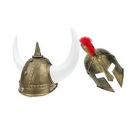 PartyKindom 2 Pcs Viking Helmet Sturdy Medieval Costume Headgear for Carnival Cosplay Themed Parties Fit for Men Women Unique Accessory for History Lovers