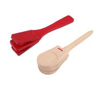 PartyKindom 2 Pcs Wooden Castanets Handheld Clappers for Children Musical Percussion Instruments Made of Robust Wood with Long Handles for Early Education Music Toys and Stage Performance