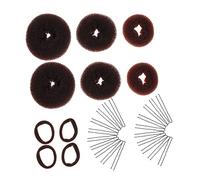 PartyKindom 2 Sets Hair Bun Maker Kits DIY Hair Design Tools Shaped Hairpins Elastic Ties for Quick Updos Styling