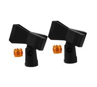 PartyKindom 2 Sets Microphone Stand Clips with Copper Threads Secure Male to Female Screw Adapter Easy Installation Mic Holder for Handheld Wired and Wireless Microphones for Live Streaming