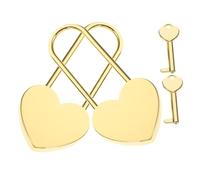 PartyKindom 2 Sets Mini Heart Shape Padlock with Keys Love Lock for Suitcase Diary Jewelry Box Travel Security Classic Chic Design for Couples and Wishing Lock Easy to Use and Multipurpose