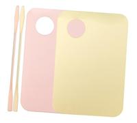 PartyKindom 2 Sets of Portable Acrylic Makeup Mixing Plates with Spatulas 4 Pieces Total Cosmetic Palette for Makeup Artists for Foundation Mixing and Nail Coloring