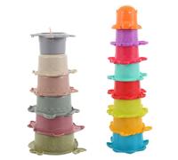 PartyKindom 2 sets Stacking Cups Fish Animal Shaped Early Education Cups for Interactive Learning Aid for Fine Motor Skills Development Imaginative Play