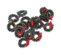 PartyKindom 20 Pcs Mini Christmas Garlands Assorted Color Mini Hanging Wreaths for Dollhouse Party Decorations Indoor Xmas Door Decor