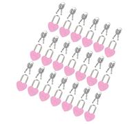 PartyKindom 20 Sets Mini Heart Shaped Padlocks with Keys Small Metal Love Locks for Diary Jewelry Storage Boxes Travel Security and Couple Decoration