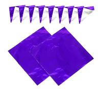 PartyKindom 200Pcs Purple Aluminum Foil Chocolate Wrappers Food Grade Candy Packaging Paper Moisture Resistant Edible Foil for Candy Storage and Wrapping