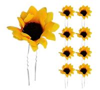 PartyKindom 20pcs Chrysanthemum Hair Pin U-shaped Hair Accessories Cloth Yellow Lightweight Comfortable Wear for Women Daily Styles Wedding