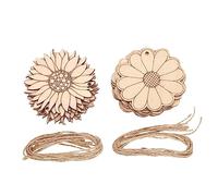 PartyKindom 20pcs Decorative Sunflower Wooden Chips Unfinished Flower Shape Wood Slices for Crafts Safe and Wood Planks for Home Decor Painting and Wedding Ornaments