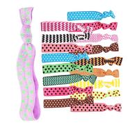 PartyKindom 20pcs Elastic Hair Ties No Crease Ponytail Holders for Long Hair High Stretch Hand Knotted for Sports Yoga Workouts
