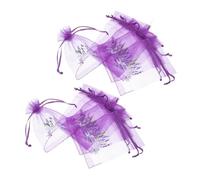 PartyKindom 20pcs Lavender Gauze Drawstring Sachet Bags Empty Scented Sachets for Wardrobe Moths Protection and Storage Deep Purple and Easy to Use Suitable for Lavender Filling