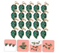 PartyKindom 20pcs Leaf Charms Pendant for Jewelry Making DIY Earrings Bracelet Necklace Crafting Accessories with Hanging Delicate Natural Design for Handmade