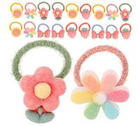 PartyKindom 20Pcs Little Elastic Hair Ties Soft Flocking Ropes for Durable Comfortable Hair Accessories for Parties School and Daily Use for DIY Headdress Making