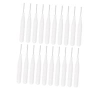 PartyKindom 20pcs Mini Nylon Eyebrow and Interdental Brushes Cap for Precise Makeup and Cleaning, White, Suitable for Eyebrow Styling and Oral Care
