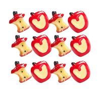 PartyKindom 20pcs Miniature Incomplete Apples Resin Models with Cores Realistic Faux Fruit Props for Dollhouse Layout Scene Decor Reusable Crafting Accessories for Kitchen and Home Decoration