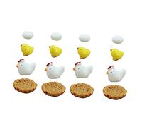 PartyKindom 20pcs Miniature Resin Chicken Ornaments for Fairy Garden Micro Landscaping Hen Figurines for Plant Pots Party Decoration Compact Gardening Adornments