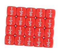 PartyKindom 20pcs Rounded Fraction Dice Multi Sided Maths Game Activity Dice for Classroom Teaching Enhance Fraction Understanding Calculation Skills Educational Tool