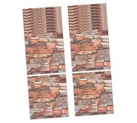PartyKindom 20pcs Simulated Rock Slice Wall Tiles Stickers Self Adhesive Decorative Backsplash Tiles for Kitchen Bathroom Living Room Red Brick Panel Design