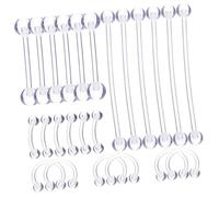 PartyKindom 24pcs Body Piercing Jewelry Set Hypoallergenic Nose Studs Eyebrow Tongue Rings Comfortable Stylish Accessories for Everyday Wear for Parties and