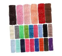 PartyKindom 24pcs Elastic Crochet Headbands Stretchy Soft Polyester Fabric Comfortable Fit for Boy Girl and Young Random Colors Random Color