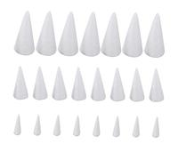 PartyKindom 24pcs Handmade DIY Christmas Cone Trees Foam Craft Decorations for Holiday Ornaments Home Floral Arrangements School Projects Lightweight Rigid Surface