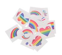 PartyKindom 24pcs Rainbow Lgbt Temporary Face Stickers for Pride Parade Celebration Skin Safe Body with Clear Bright Colors and Easy Transfer