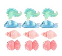 PartyKindom 25pcs Mini Luminous Ocean Animals Figurines for Aquarium Decor Glowing Sea Creatures Resin Models Night Light Ocean Themed Decoration