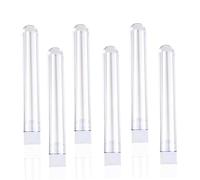 PartyKindom 25pcs Transparent Plastic Sample Test Tubes with Caps Capacity for Specimens and Crafts Hard Plastic Storage