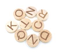 PartyKindom 26pcs Thickened Wooden Alphabet Round Slices Wood Letters for Educational DIY Crafts Smooth Surface Wood Pieces