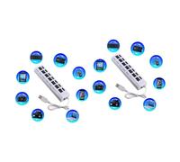 PartyKindom 2pcs 7 Portable USB HUB Daily Use USB HUB Practical USB Splitter 7 Ports USB Hub Laptop USB HUB four-port USB Individual Hub Slim Portable Data Hub white plug single