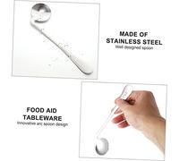 PartyKindom 2Pcs Adaptive Spoons for Elderly Adults Lightweight Non Slip Wear Resistant Utensils with Bent Handle for Weak Grip and Hand Tremors Suitable for Disabled and Arthritis Users