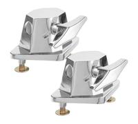 PartyKindom 2pcs Adjustable Tom Drum Kit Mount Silver Plated Iron Tom Stand Base for Percussion Instruments Drum Saddle Bracket with Stable Fit and Easy Installation