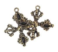 PartyKindom 2pcs Antique Brass Religious Pestle Keyring Charm Unique Buddha Keychain Decoration for Home DIY Projects and Bag Accessories