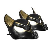 PartyKindom 2pcs Anubis Mask Egypt Costume Accessory Comfortable Halloween Masquerade Prop Intricate Design for Cosplay Themed Parties Multi Event Use