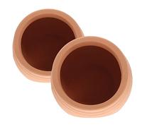 PartyKindom 2Pcs Aquarium Hideaway Decor Small Purple Clay Cave Fish Tank Ornament Natural Landscaping Decoration for Shrimp Crab Reptile Habitat