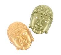 PartyKindom 2pcs Buddha Head Masks Unique Cultural Face Masks for Halloween Mardi Gras and Carnival Parties Authentic Buddhist Design for Theatrical Performances and Costume Role Play