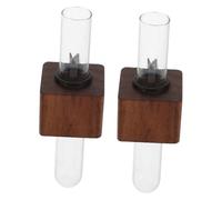 PartyKindom 2pcs Car Air Vent Vase Holder Glass Test Tube with Wood Stand Removable Clip for Auto Interior Decoration Glass Flower Plant Holder for Vehicle Dashboard Elegant and Minimalist
