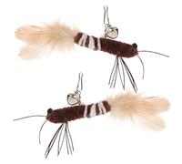 PartyKindom 2pcs Cat Wand Attachment Replacement Heads Indoor Cat Teaser with Artificial Lightweight Durable Interactive Kitten Play Accessory
