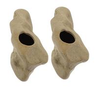 PartyKindom 2pcs Ceramic Aquatic Plant Pot Sturdy Plant Cup Holder for Fish Tank Decoration Lightweight Space Saving Without Soil Versatile Aquarium Accessory
