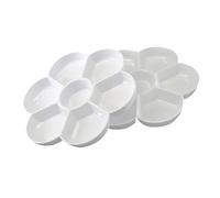 PartyKindom 2pcs Ceramic Palette Painting Tray for Watercolor Artists, Plum Blossom Shape Mixing Tray for Watercolor and Gouache Painting Supplies in Studio and Travel