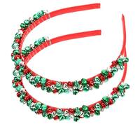 PartyKindom 2pcs Christmas Headbands with Bell Decoration Lightweight Xmas Party Hair Bands for Women and Sturdy Reindeer Antler Design Festive Hair Accessories for Carnival and Holiday