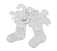 PartyKindom 2PCS Christmas Sock Cutting Die Carbon Steel Stencil for DIY Scrapbooking Card Making Paper Crafts Theme Invitations Embossing Mold for Holiday Decor