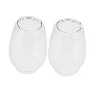 PartyKindom 2pcs Clear Glass Kerosene Lamp Shades Vintage Round Hurricane Lantern Chimneys for Outdoor Camping Warm Soft Light Easy Installation Retro Style