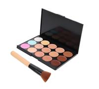 PartyKindom 2pcs Concealer Pallet Multi-function Makeups Shading Powder Decor Makeup Brush for Women Girls