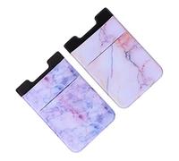 PartyKindom 2Pcs Creative Marble Pattern Phone Back Adhesive Holder Stylish Card Storage Pocket for Smooth Surfaces Durable Phone Case Grip for Cards and Cash Unisex Design Red and Purple
