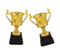 PartyKindom 2pcs Delicate Small Plastic Trophies for Winning Prizes Lightweight Award Cups for Contests School Sports Talent Shows Classroom and Party Rewards